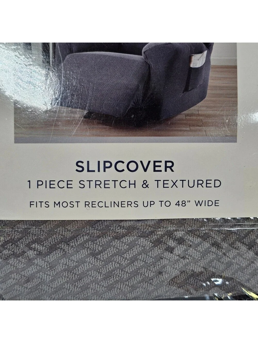 Cannon Classic Recliner Slipcover Grey 1 Piece Stretch Textured MH300913